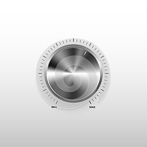 Technology dial knob with metal texture for sound control.