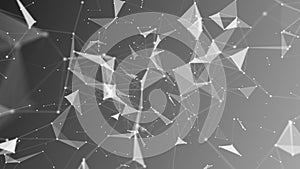 Technology digital abstract background. 3d Network particles and plexus wave. Ai, big data, science concept.