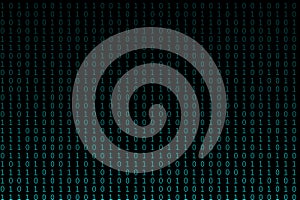 Technology digital binary code in color blue in gradient shadow for backdrop or background.