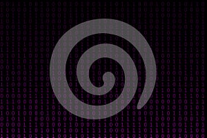 Technology digital binary code in color purple violet in gradient shadow for backdrop or background.
