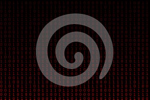 Technology digital binary code in color red in gradient shadow for backdrop or background.
