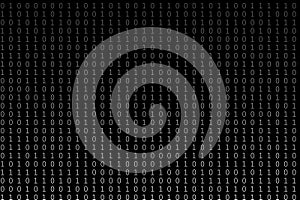 Technology digital binary code in color white in gradient shadow for backdrop or background.