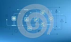 Technology digital system, Data analytic vector icon illustration background