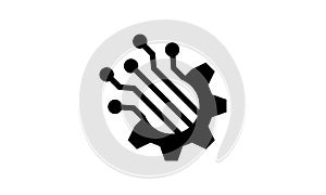 Technology digital system, Data analytic vector icon illustration isolated