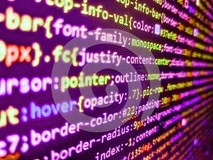 Technology display. Binary code digital technology background. Computer code program. Software abstract background. Data