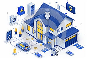 Technology-driven safeguarding with camera in connected home, deploying high-speed cutting edge security management and network se photo