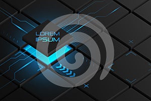 Technology electronic chip dark background