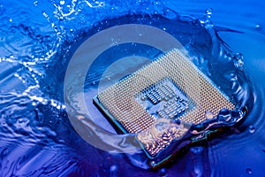 Technology electronic concept. cpu ram computer Fall into