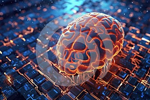 Technology and engineering concept. Artificial Intelligence, AI, machine learning, Big data, cyber mind domination, Chat