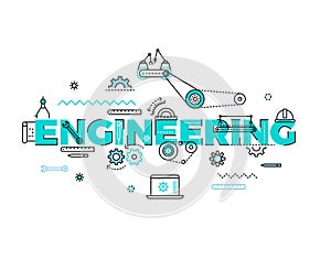 Technology, engineering vector flat concept