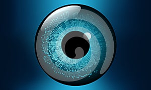 Technology eye. electronic eye futuristic technology background, Illustration business digital technology concept.