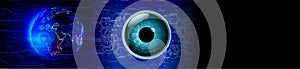 Technology eye. electronic eye futuristic technology background,Polygonal science research ecological technology art. Futuristic.