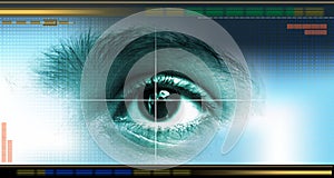 Technology eye.Eye vision futuristic technology background, Illustration business digital technology concept, Vector illustration.