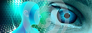 Technology eye.futuristic technology background, Illustration business digital technology concept. artificial intelligence.
