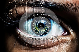 Technology eye interface secure futuristic future concept digital vision scan
