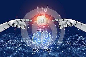 Technology of the future, AI controls the brain. AI Replaces Human Beings.