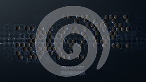 Technology futuristic hexagonal abstract computer system connection background vector