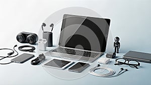 Technology gadgets and devices on desk
