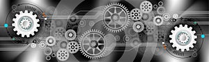 Technology Gears Cogs Banner Background Supply.