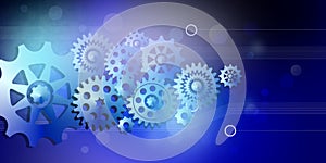 Technology Gears Cogs Banner Background Supply