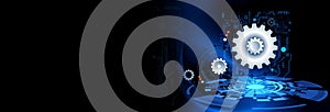 Technology Gears Cogs Banner Background Supply