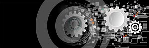 Technology Gears Cogs Banner Background Supply