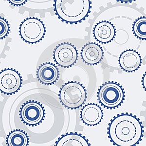Technology gears seamless pattern. Mechanical engine symbol. Vector illustration.