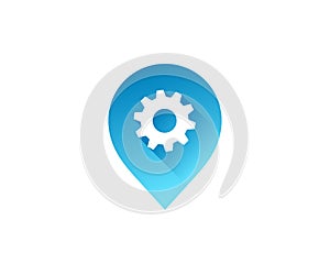 Technology geotag or location pin logo icon design