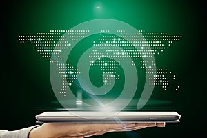 Technology and global data concept