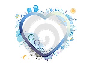 Technology with heart shape vector illustration graphic EPS 10