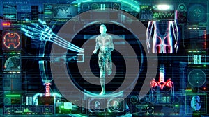 Technology Human Medical Computer HUD Data Digital GUI Screen (4K UltraHD Loop)