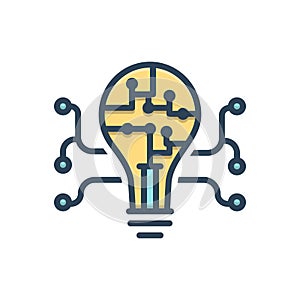 Color illustration icon for Technology, digital and software