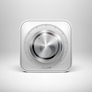 Technology Icon with Metal Textured Knob