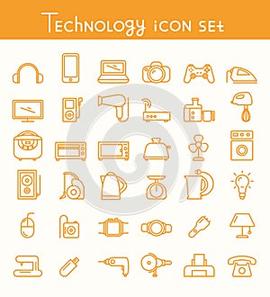 Technology icon set