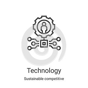 technology icon vector from sustainable competitive advantage collection. Thin line technology outline icon vector illustration.