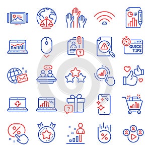Technology icons set. Included icon as Smartphone clean, Wifi, Employees talk. Vector