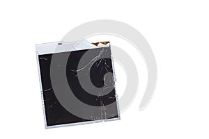 Technology Ideas. Closeup of Modern Smartphone Broken LCD Touch Screen Isolated Over White Background