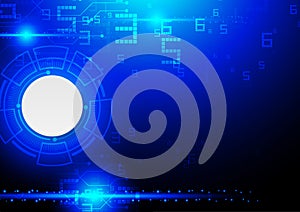 Technology illustration, digital white abstract circle button wi