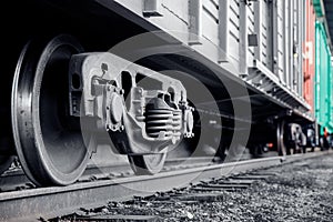 Technology industrial rail train wheels monochrome color