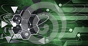 Technology Innovation Computer Data Future Business conection green Background