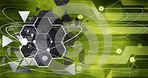 Technology Innovation Computer Data Future Business conection green Background