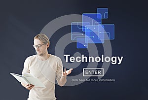 Technology Innovation Digital Evolution Homepage Concept