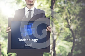 Technology Innovation Digital Evolution Homepage Concept