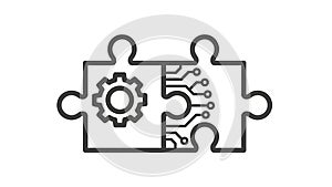 Technology Integration and System Solution Puzzle Icon