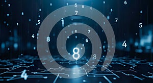 Technology Interface Concept Background with Vertical Glowing Data Lines