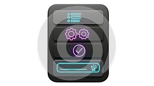 Technology interface elements isolated on transparent background