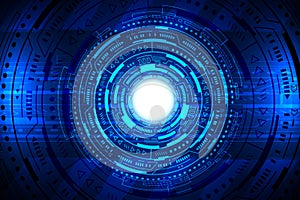 Technology interface hud abstract background vector hi-tech design