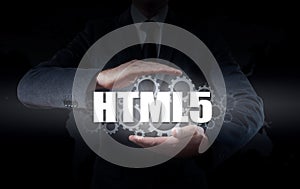 Technology, Internet and network security. HTML5