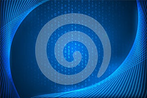 technology lines with binary code security abstract background.