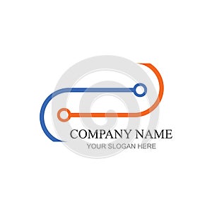 technology logo design vector